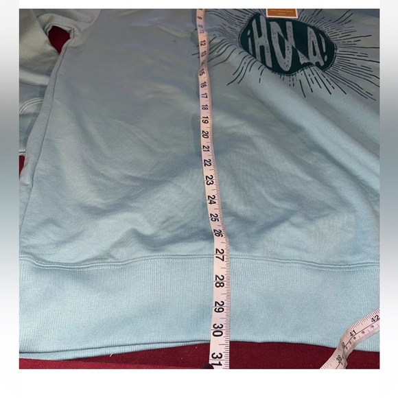 NEW 2XL Latino Heritage “Hola” Sweatshirt Mint Light Blue XXL Cotton Blend Shirt - Picture 6 of 12